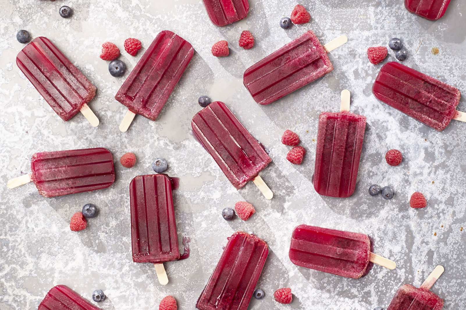 Popsicle cranberry, rose & fruits rouges