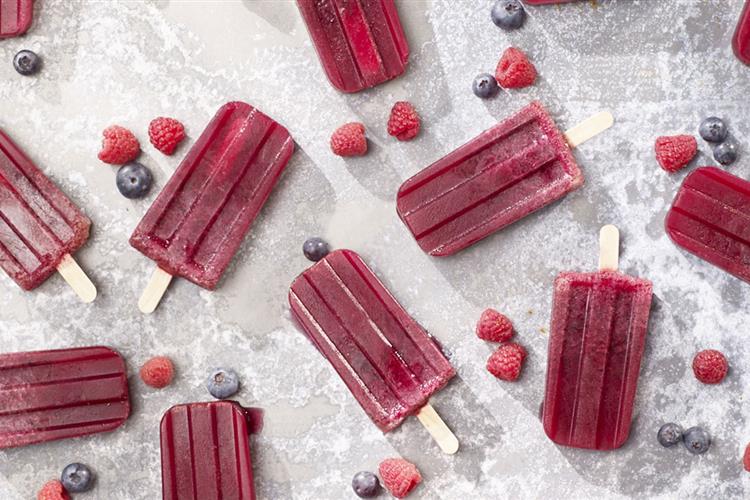 Popsicle cranberry, rose & fruits rouges